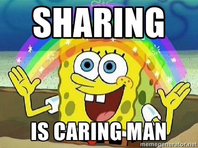 Sharing is Caring man - spongebob