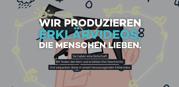 Begrüßungstext auf Startseite, der den Gegenstand der Website erklärt