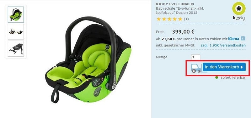 Produktseite von Babywalz