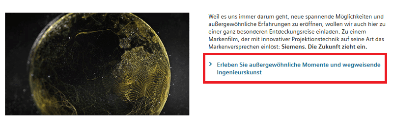 CTA im Content von Siemens.de