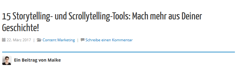 Storytelling- und Scrollytelling-Tools - Zahlen in Überschriften
