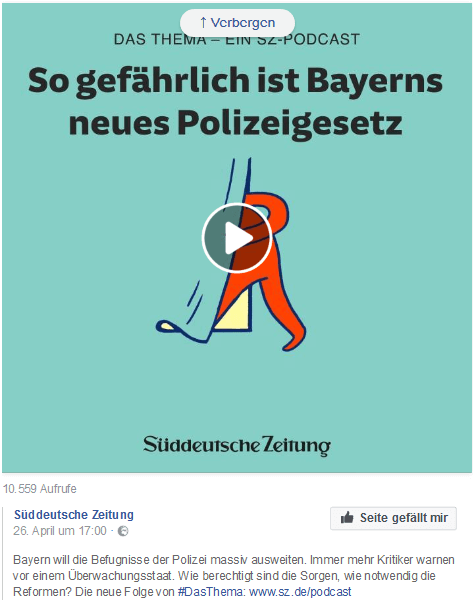 SZ-Podcast-Teaser auf Facebook