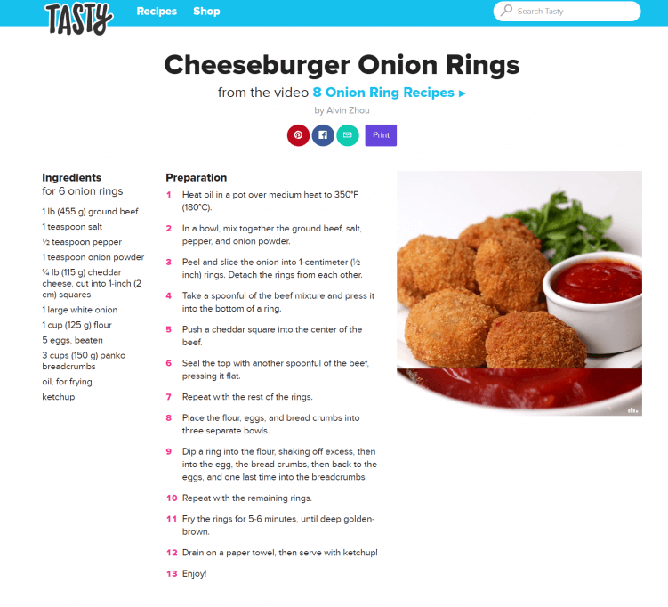 Tasty-Rezept für Cheeseburger Onion Rings