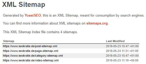 XML-Sitemap von Seokratie