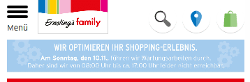 mobiler Header Beispiel Online Shop