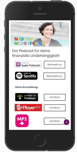 Podcast Landingpage mit Portalen des Podcasts