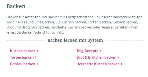 Cornerstone Content Screenshot lecker.de