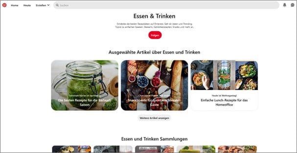 Detailansicht zum Thema "Essen & Trinken" in den Pinterest Ideas