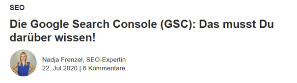 Überschrift "Die Google Search COnsole"