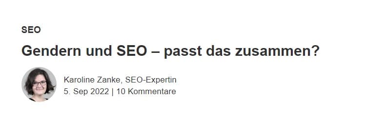 Überschrift zu "Gendern und SEO"