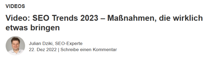 Überschrift "SEO Trends 2023"