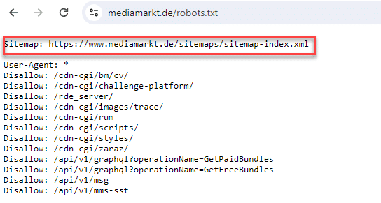 Index-Sitemap MediaMarkt