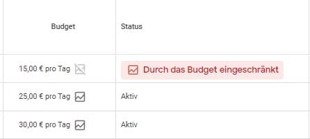 Google Ads Interface: Budgetoptimierung