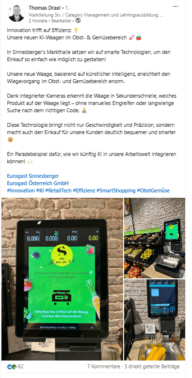 KI-Waage eines Geschäftes
