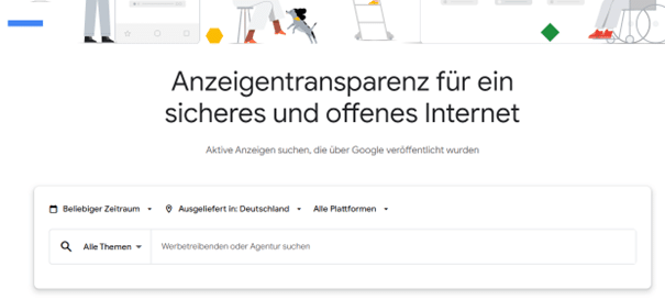 Screenshot des Google Ads Transparency Center