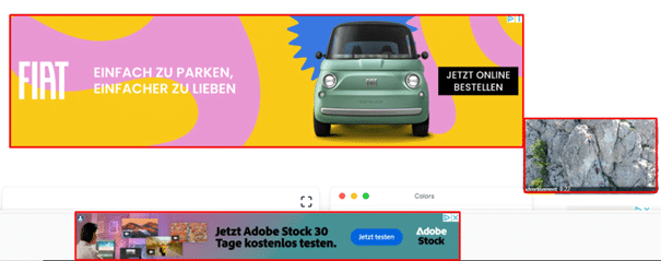 Screenshot von Google Display Anzeigen