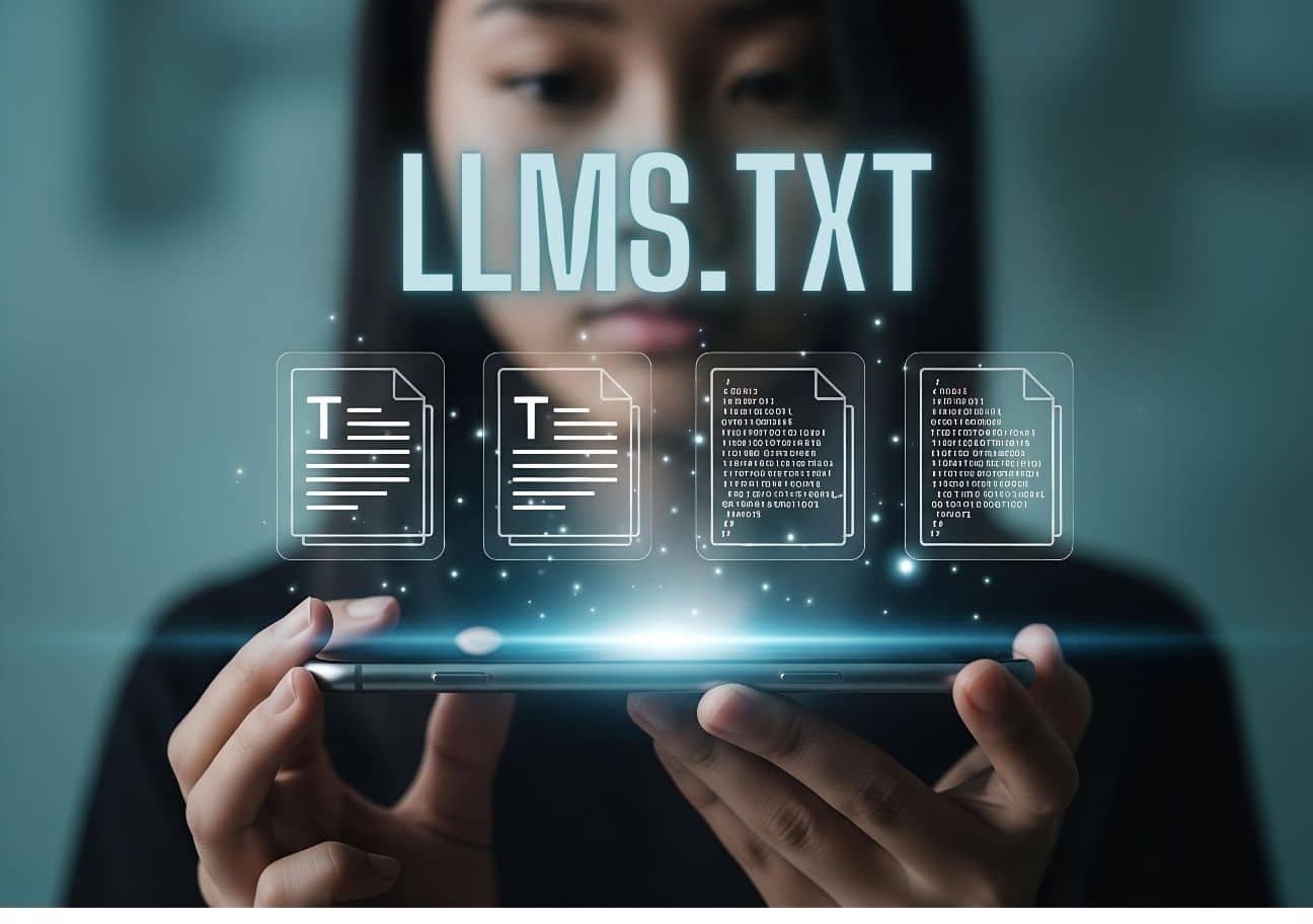 llms.txt Titelbild vom Seokratie Blogpost